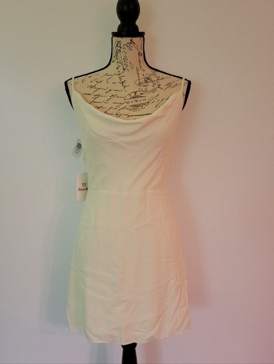 Aritzia Dresses & Skirts - Aritzia Sun-Deh Ivory Cowl Neck Mini Dress